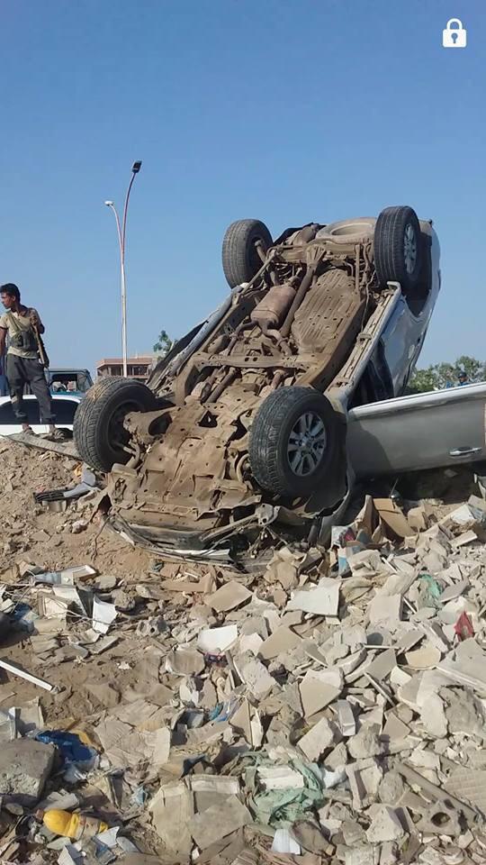 نجاة العميد الحالمي من حادث مروري مروع بعدن