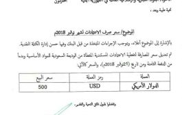 البنك المركزي يقر تعديل سعر المصارفة الى 500 ريالاً للدولار