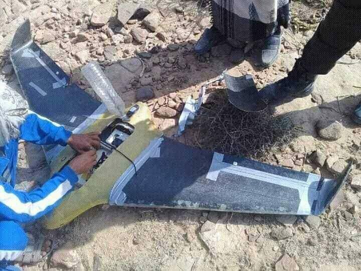 قوات الجيش تسقط طائرة تجسس بدون طيار تابعة لمليشيا الحوثي بالضالع