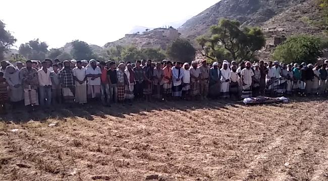 تشييع الشهيد محمد القطيبي بردفان بحضور اللواء جواس قائد محور العند
