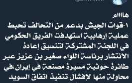 عاجل/ وزير الإعلام: احباط هجوم حوثي بطائرة مسيرة استهدفت الفريق الحكومي في لجنة الحديدة