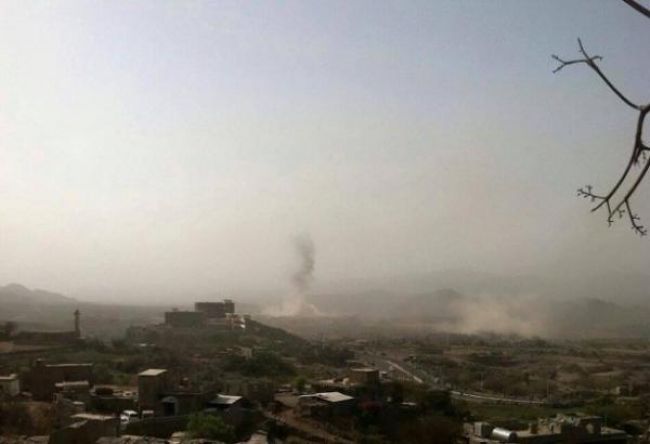 التحالف يستهدف تجمعات الحوثي بمعسكر الحمزة في إب