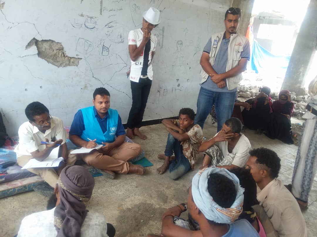 وفد المفوضية السامية للأمم المتحدة لشؤون اللاجئين يزور تجمعات الإيواء للنازحين بالضالع