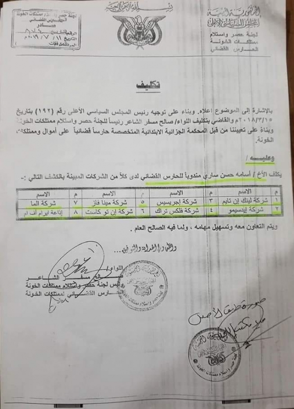 جماعة الحوثي تصادر أملاك 8 شركات خاصة في صنعاء (أسماء الشركات)
