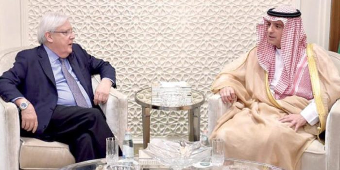 غريفيث والجبير يناقشان تطورات الأزمة اليمنية