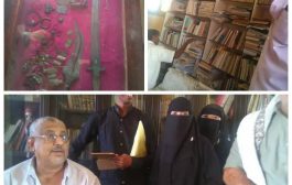 مدير فرع الهيئة العامة للكتاب بلحج في زيارة لإحدئ المكتبات الخاصة في محافظة لحج