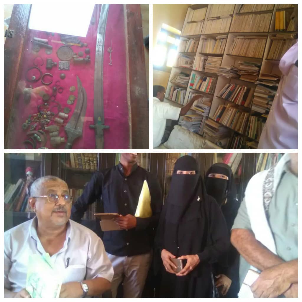 مدير فرع الهيئة العامة للكتاب بلحج في زيارة لإحدئ المكتبات الخاصة في محافظة لحج