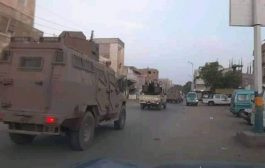 بعد اندلاع المعارك في أبين قوات العاصفة تنتشر في شوارع مديريات عدن