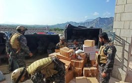 قوات حماية المنشآت التابعة للدعم والإسناد تدعم جبهات الضالع بقافلة مساعدات
