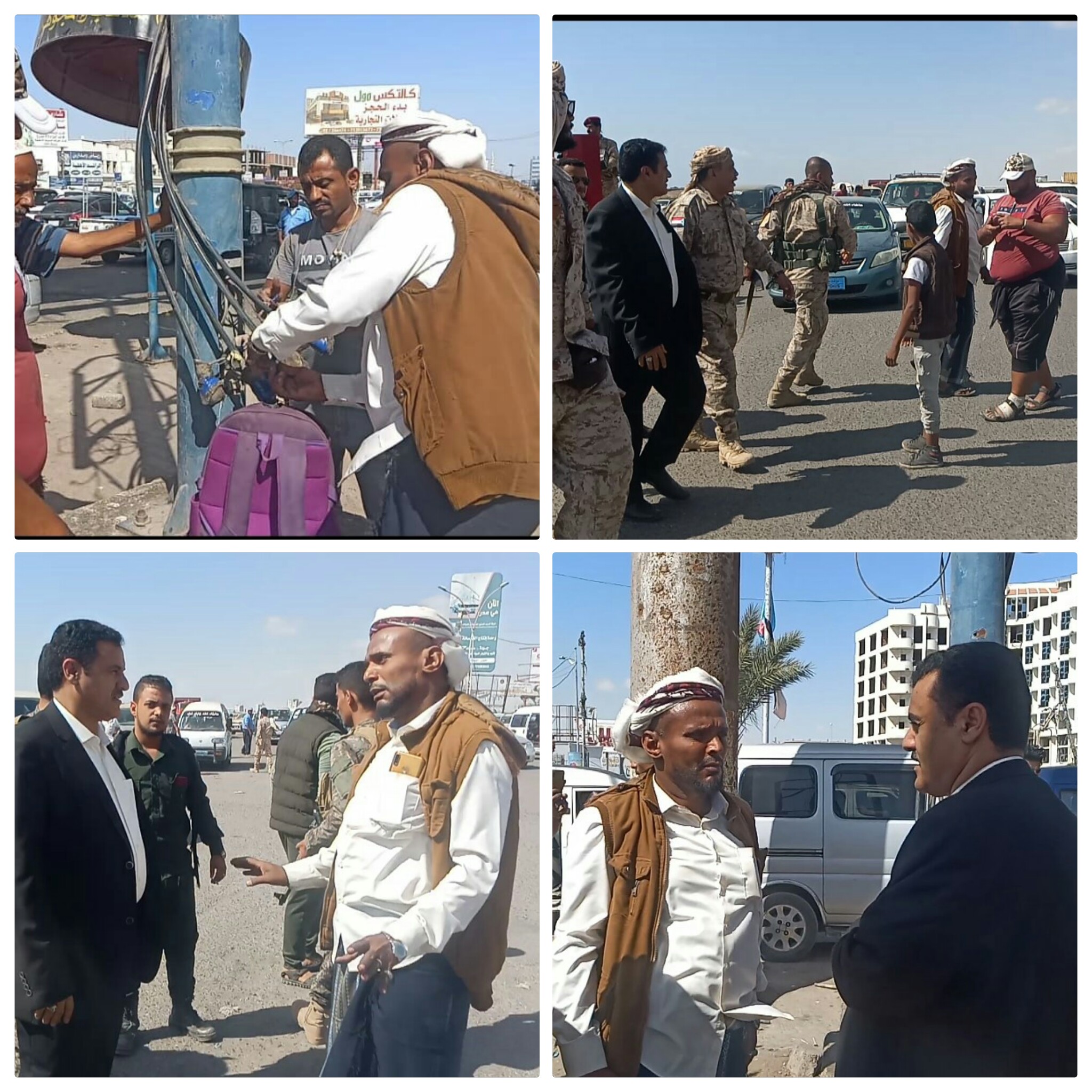 الممول من السلطة المحلية بالمديرية .. مدير عام المنصورة يتفقد سير أعمال صيانة إنارة الطريق البحري