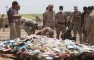 قوات الجيش تتلف في محور حرض كمية من المخدرات لمهربين حوثيين