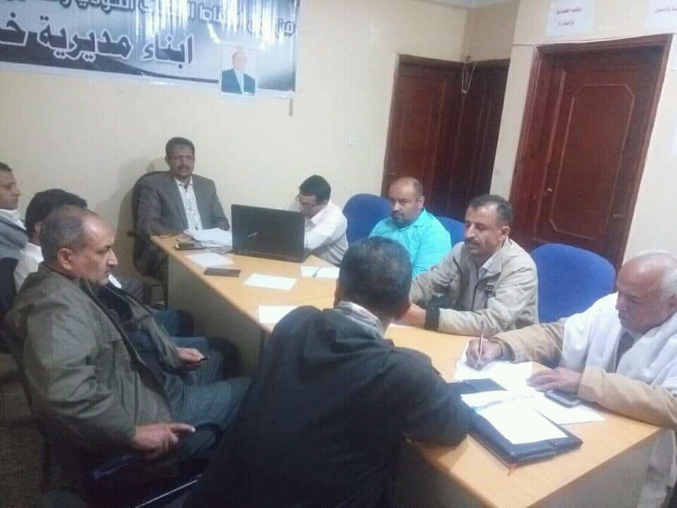 المكتب التنفيذي لمديرية خدير يعقد اجتماعه الدوري الثاني للعام2021م