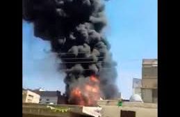 حريق هائل يندلع في محطة سوق سوداء بصنعاء