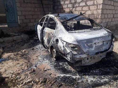 ميليشيات الحوثي تحرق منازل مواطنين بالبيضاء