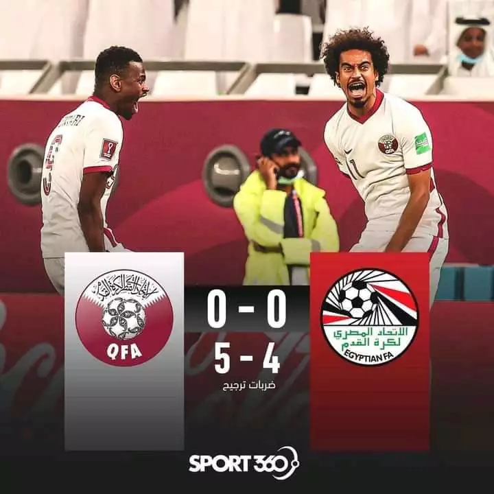 بركلات الترجيح قطر تفوز على مصر وتحتل المركز الثالث