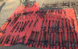 كميات من أسلحة مليشيات الحوثي بيد القوات الحكومية  في جبهة حرض