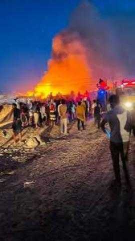وفيات وإصابات في حريق بأحد المخيمات بمأرب