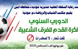 غدا : انطلاق منافسات الدور الاول السنوي لكرة القدم للفرق الشعبية بمودية