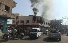 حريق يلتهم أحد المنازل في مدينة تعز