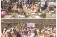 الهلال الاحمر اليمني يدشن توزيع 599 سلة غذائية في قعطبة