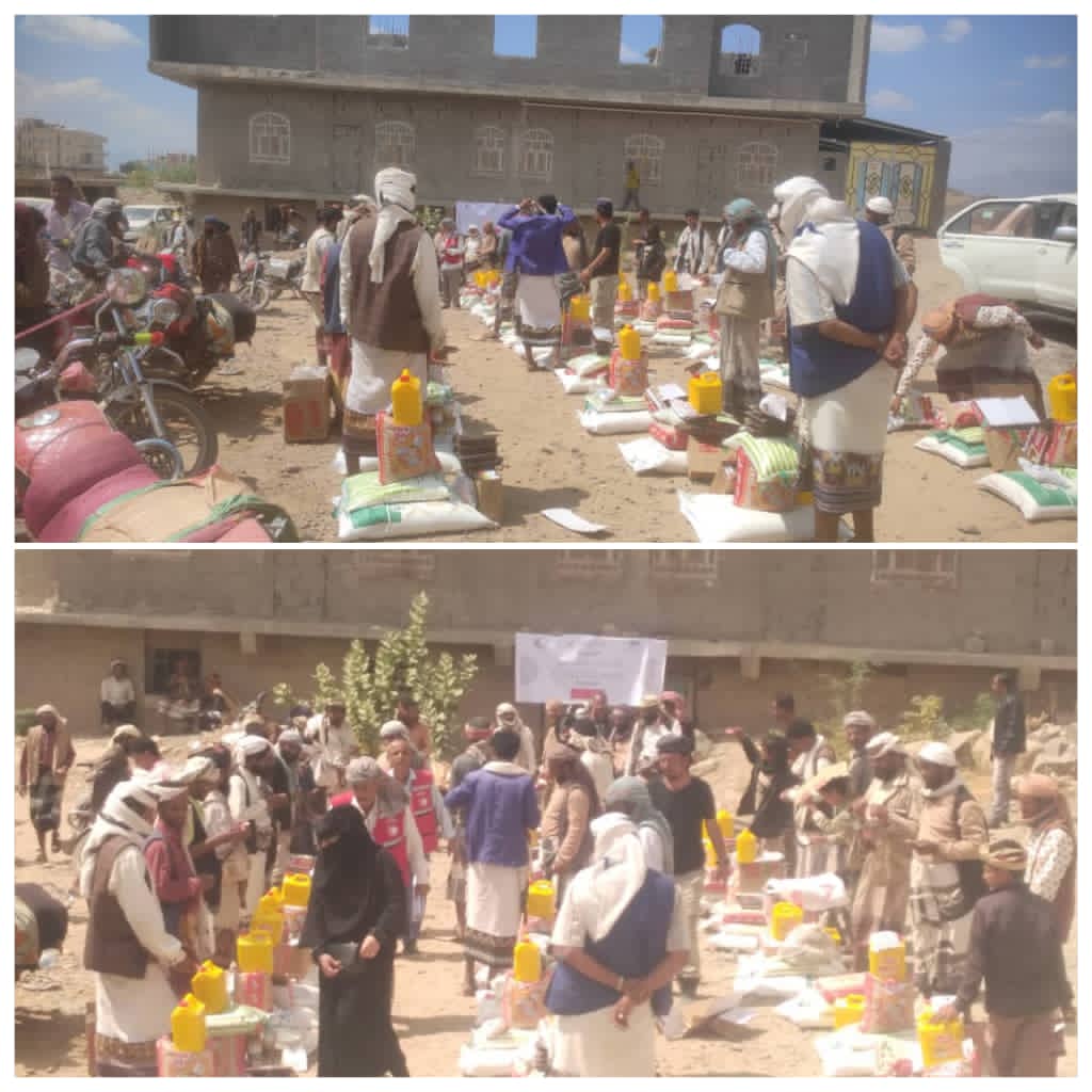 الهلال الاحمر اليمني يدشن توزيع 599 سلة غذائية في قعطبة