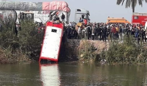 حادث مروري يؤدي إلى مصرع 19 شخصاً في انقلاب حافلة بالمنصورة