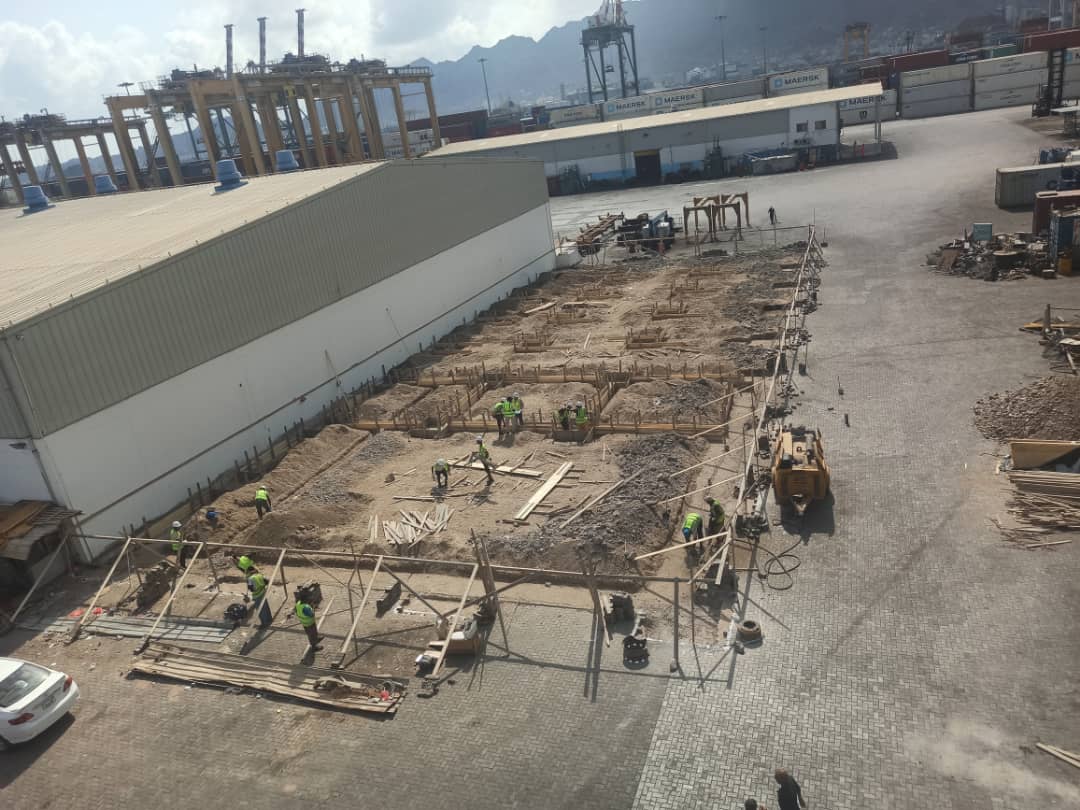 البدء بإنشاء مستودع قسم الصيانة بمحطة ميناء عدن للحاويات