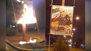 احتجاجات وحرق لافتات سليماني ليلاً.. واعتقال العشرات من سوق طهران صباحاً