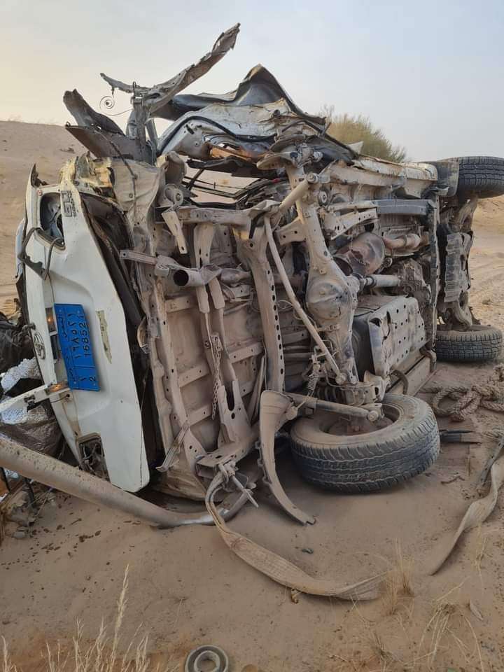 انفجار لغم بسيارة مسافرين من السعودية بصحراء الجوف