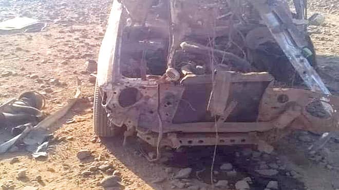 انفجار يصيب طقم عسكري في خط جبل النار بمديرية المخا 