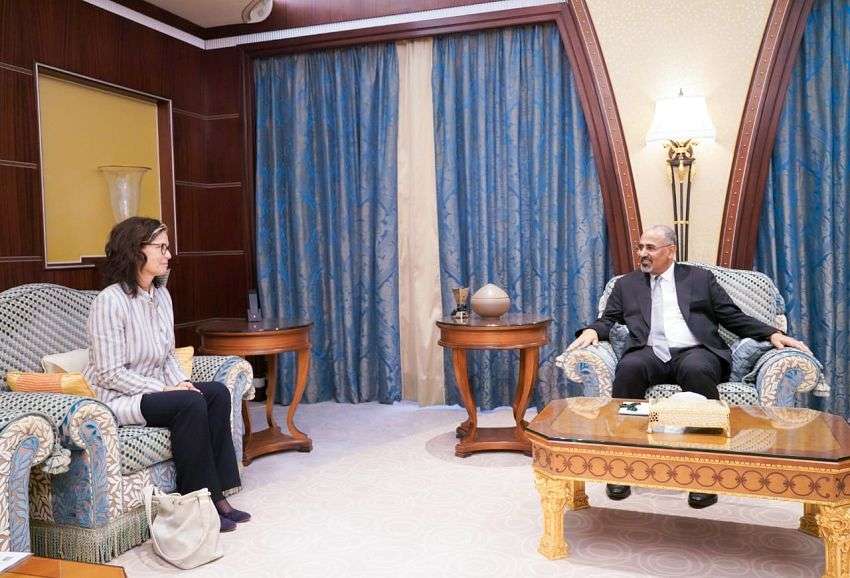 الزبيدي ببحث مع سفيرة الدنمارك تطورات الوضع السياسي والإنساني في اليمن