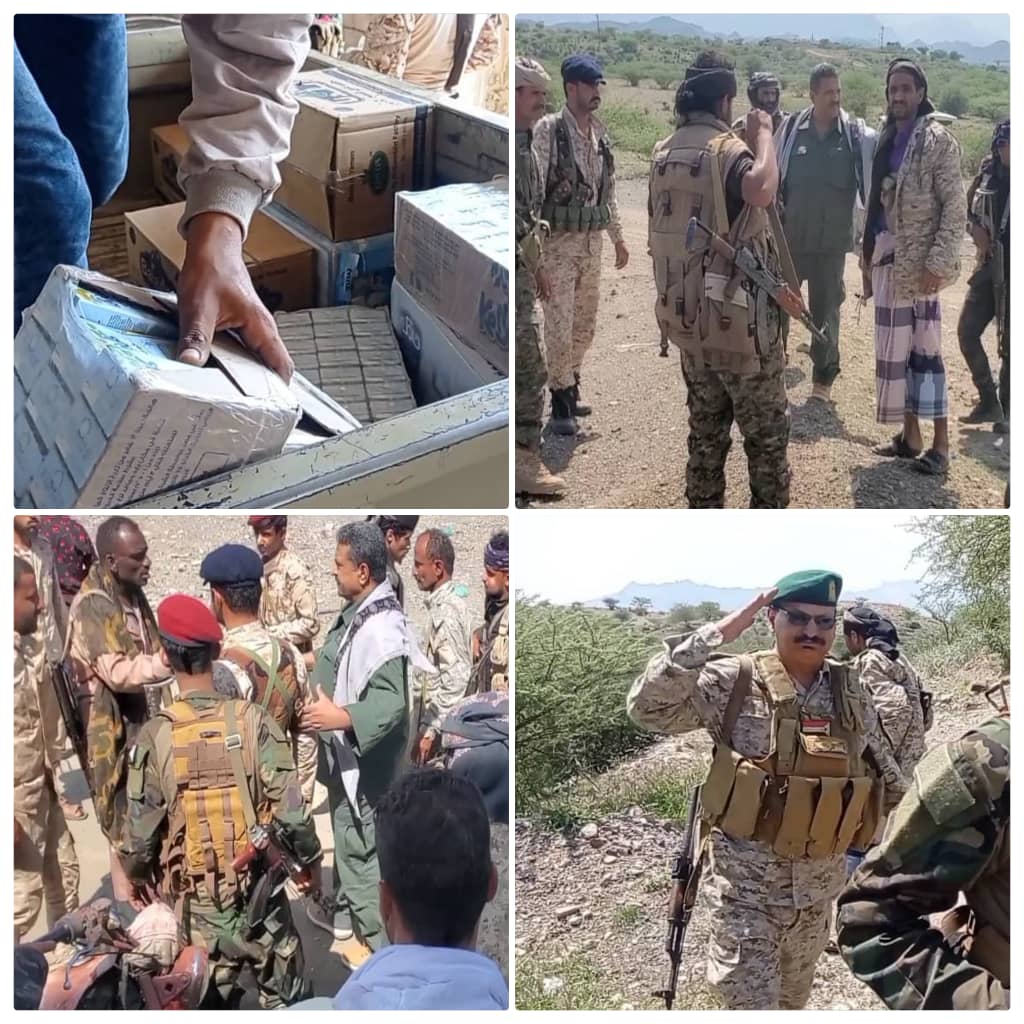 الضالع .. قائد المحور العميد العولقي يسير قافلة غذائية للمقاتلين ويبعث رسائل عيدية هامة 