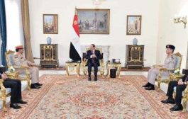 الرئيس المصري يستقبل وزير الدفاع اليمني الفريق 