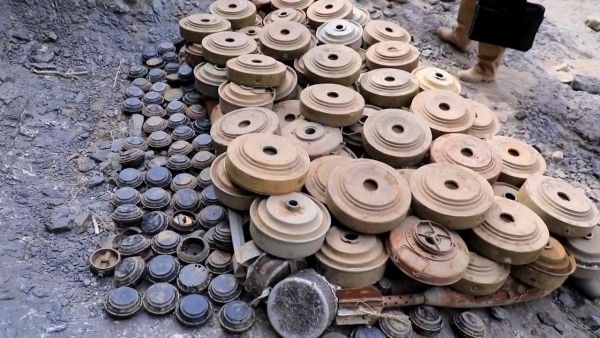 مشروع سام يعلن إتلاف كمية كبيرة من مخلفات ألغام مليشيا الحوثي