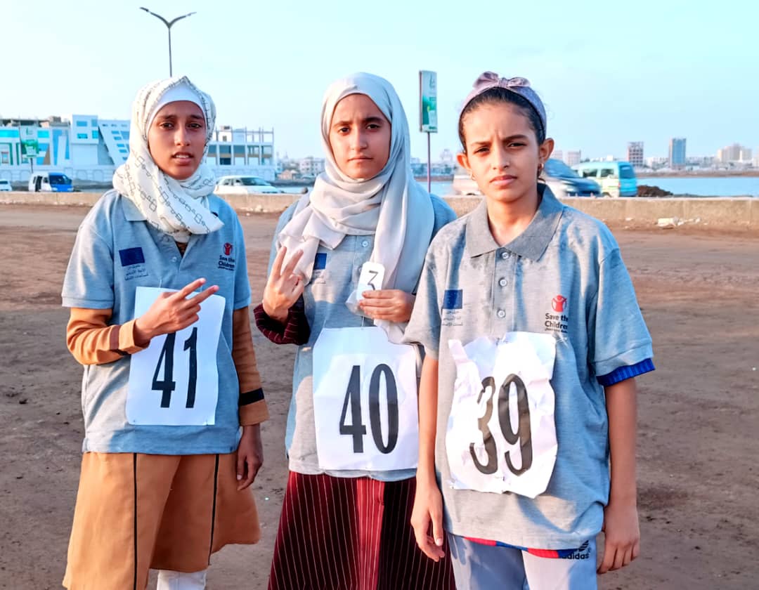 فتيات النصر والوحدة والمنصورة أبطال سباق اليوم العالمي للطفل بعدن