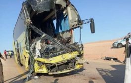 حادث سير مروع لباص نقل جماعي يمني جنوبي السعودية 