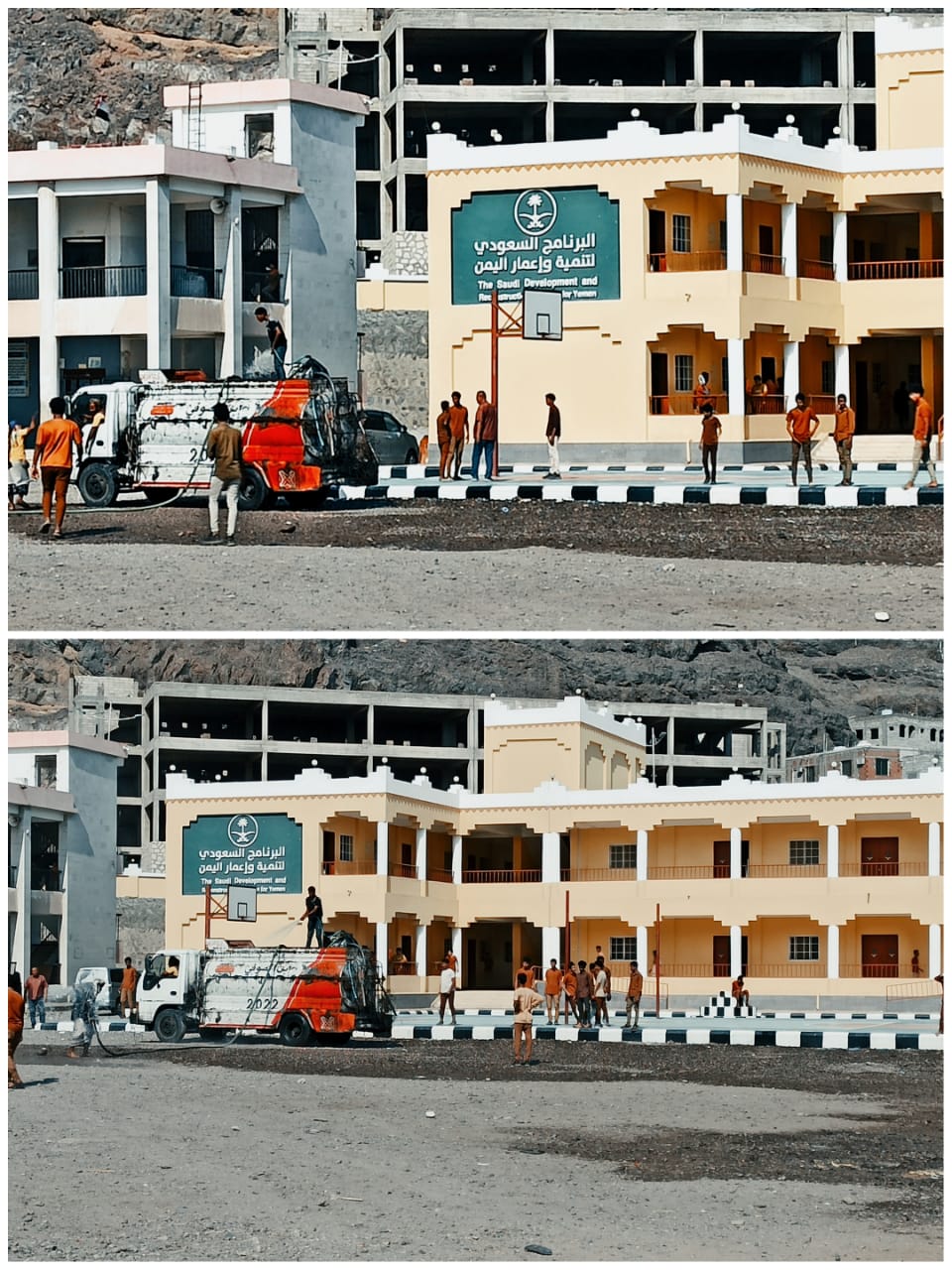 عدن .. إعادة تأهيل ملعب ثانوية لطفي امان بمديرية صيرة