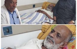 نائب نقيب الصحفيين الجنوبيين سعيد سبتي يزور المناضل محمد خميس بازياد في مستشفى سيئون العام