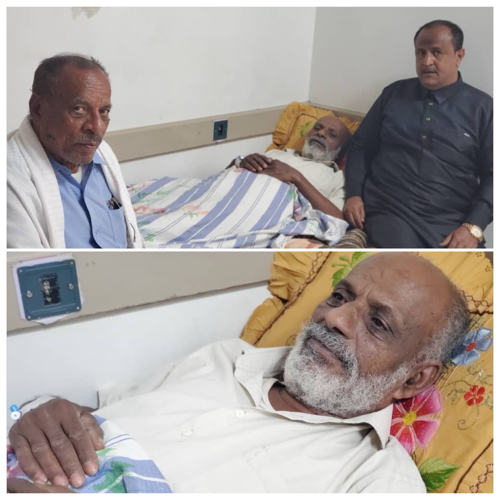 نائب نقيب الصحفيين الجنوبيين سعيد سبتي يزور المناضل محمد خميس بازياد في مستشفى سيئون العام