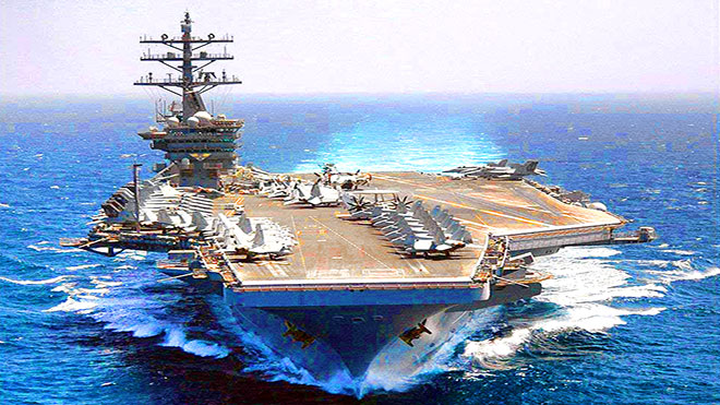 القوات البحرية الأمريكية تعلن انسحاب حاملة الطائرات 