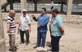 مدير عام المنصورة يتفقد أعمال إنشاء صالة الألعاب لنادي أهلي عدن الرياضي