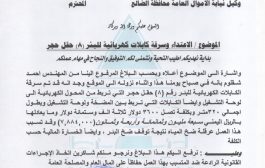 مؤسسة المياه بالضالع تعلن عرقلة ضخ المياه بسبب الاعتداء وسرقة كابلات كهربائية للبئر (8) حقل حجر