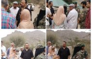 وفد منظمة دولية يزور النقاط الأمنية المؤمّنة لطريق الضالع–صنعاء في منطقة مريس