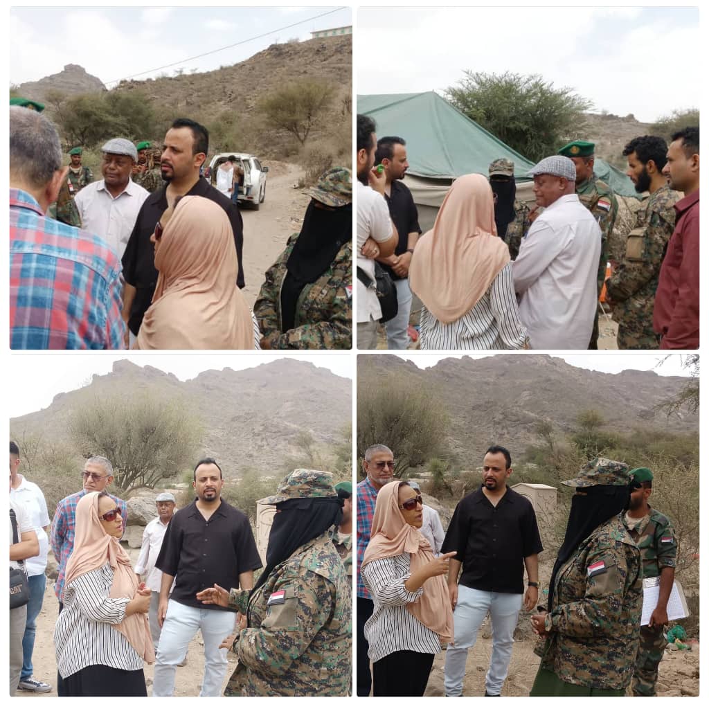 وفد منظمة دولية يزور النقاط الأمنية المؤمّنة لطريق الضالع–صنعاء في منطقة مريس