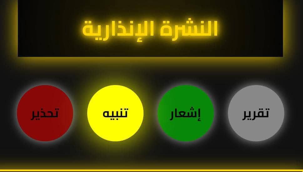 مركز الإنذار المبكر من الكوارث والمخاطر المناخية المتعددة بحضرموت يصدر تنبيه ويحذر من أمطار غزيرة