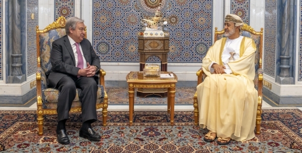 غوتريش يبحث مع سلطان عمان تطورات اليمن وغزة