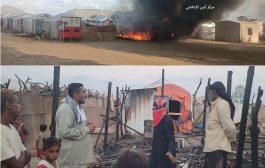 حريق يلتهم خيام نازحين في أبين .. ومناشدات بالإغاثة والتعويض